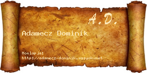 Adamecz Dominik névjegykártya